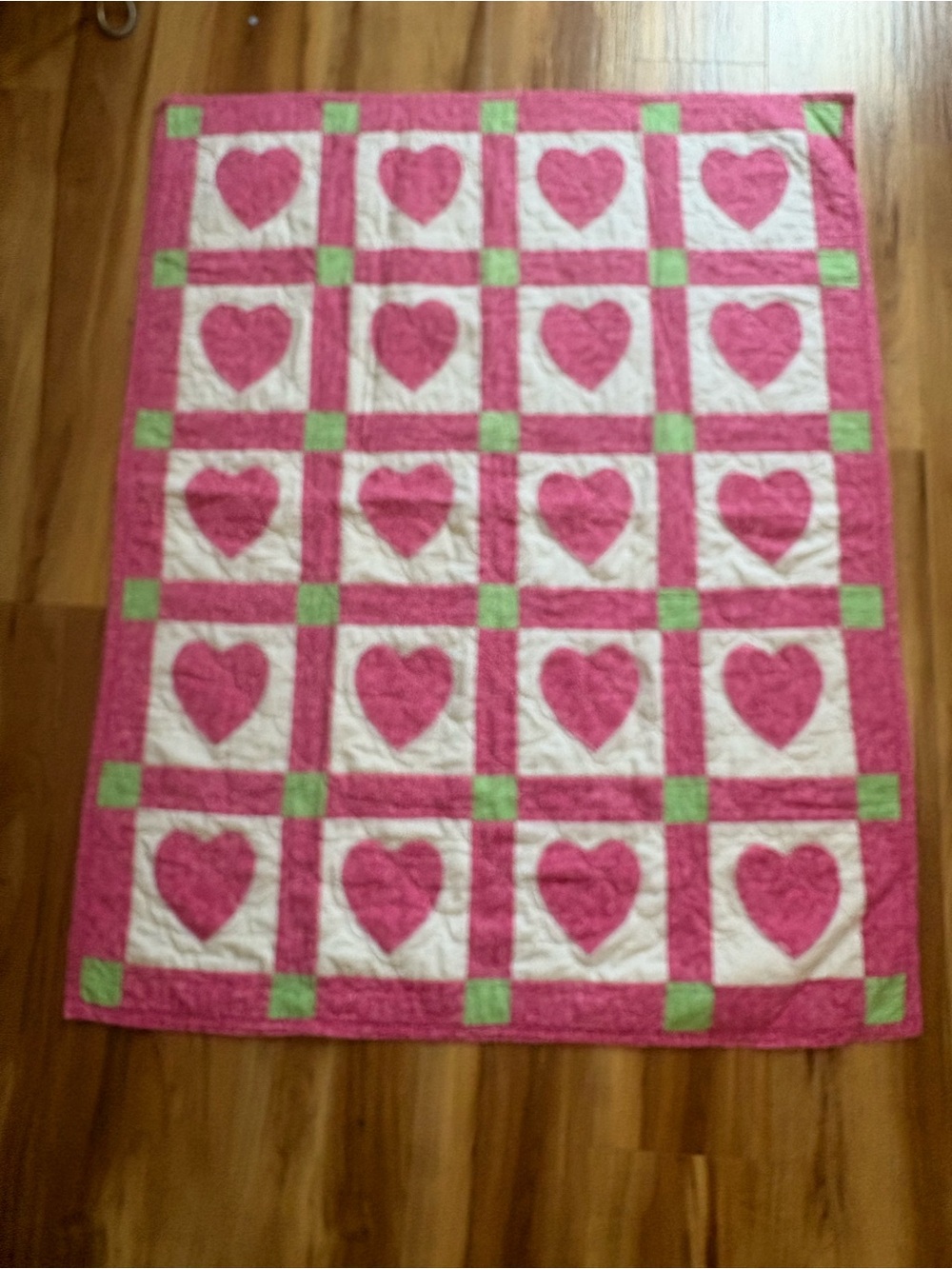 Pink Heart Patchwork Quilt - Brand: